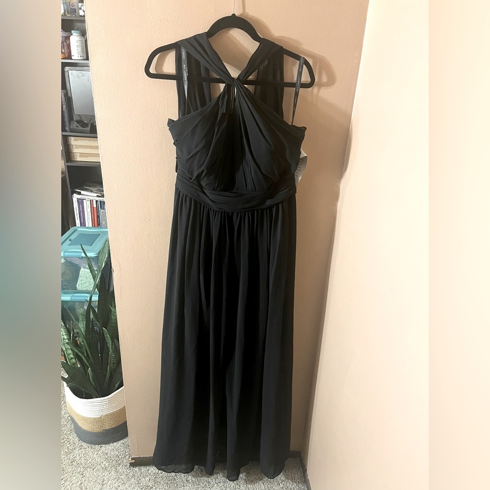 Bill Levkoff size 14 Black Floor Length Chiffon bridesmaid dress